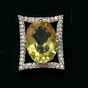 Lemon quartz sterling silver pendant